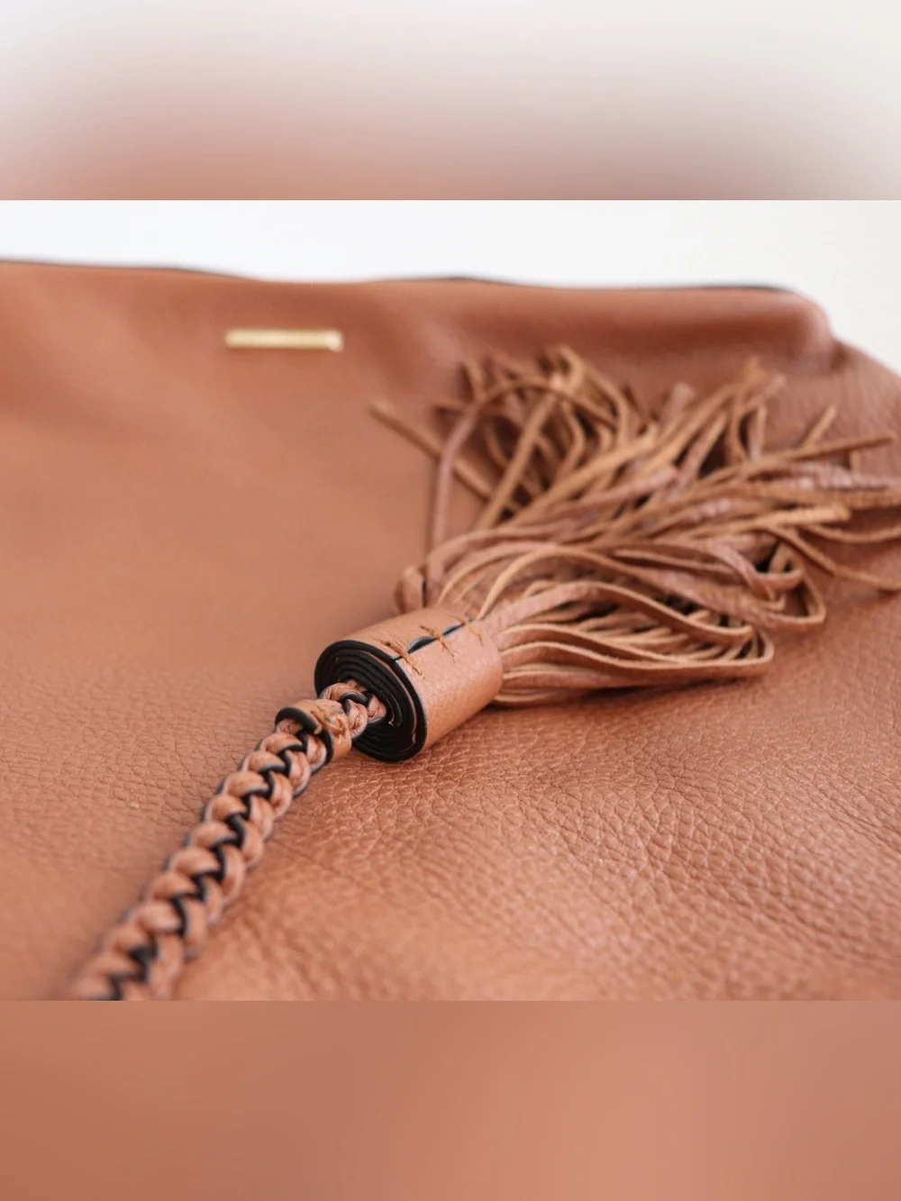 Rebecca Minkoff Isobel Large Brown Soft Leather Shoulder Hobo Bag Tassel Accent